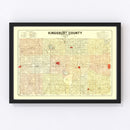Vintage Map of Kingsbury County, South Dakota 1899