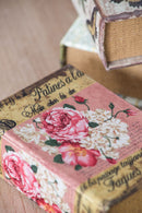 Book Boxes With Birds, Flowers, And Handwriting Design (Set of 4) - Multi by HouseOfZazla