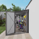 Lean To Shed With Windows, Tool House With Sloping Roof With 2 Vents And 1 Side Open Door For Backyard - Gray by HouseOfZazla