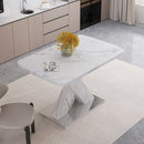 Modern Rectangle Dining Table With Stretchable TopAnd X Shape Legs by HouseOfZazla