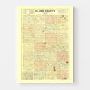 Vintage Map of Clark County, South Dakota 1900