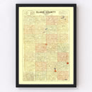 Vintage Map of Clark County, South Dakota 1900