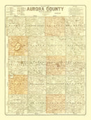 Vintage Map of Aurora County, South Dakota 1900