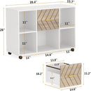 Large Mobile Lateral File Cabinet With 2 Drawers, Printer Stand & Storage Shelves, For Letter Size Files - White / Oak by HouseOfZazla