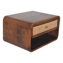 Wall Mounted Open Woven Bedside Table - Chestnut by Unique Piece Furniture