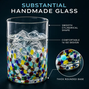 Hand Blown Mexican Drinking Glasses – Set of 6 (Climbing Confetti) by The Wine Savant