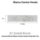 Engineered Marble Stone Bathroom Sink Side Splash - Bianco Carrara Wenato by HouseOfZazla