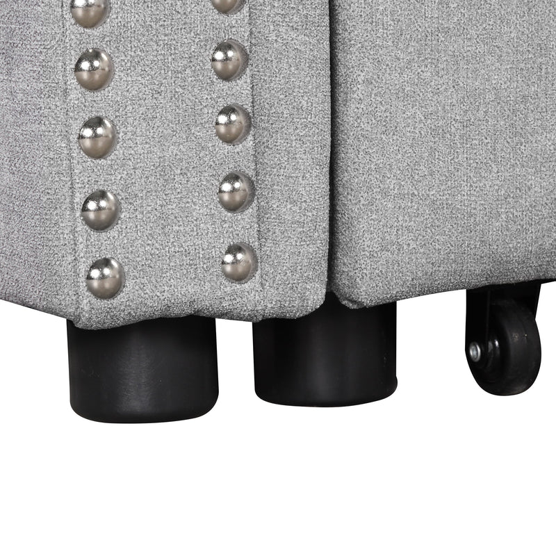 83" Modern Convertible Sleeper Sofa Bed with Storage Chaise,Gray