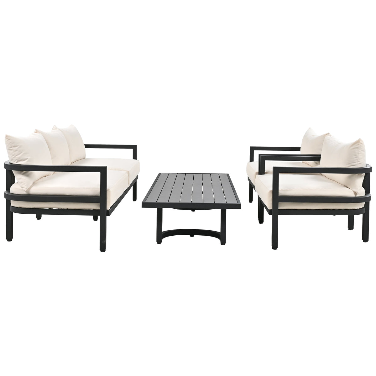 U_Style Multi-Person Outdoor Steel Sofa Set with Coffee Table, photo 7 of 10
