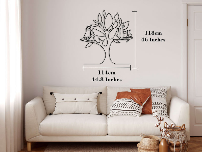 Cat Family Panel Metal Wall Art