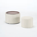Nesting Ottomans, Round Coffee Table & Bench With Tray (Set of 2) by HouseOfZazla