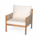 Modern Outdoor Woven Lounge Chair With Solid Wood Frame - Teak by HouseOfZazla