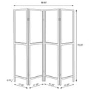 4 Panel Folding Screen, Space Divider - Brown