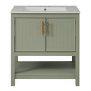 Elegant Bathroom Vanity With Ceramic Sink And Versatile Storage by Unique Piece Furniture