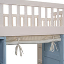 Full Size Loft Bed With 2 Four Layer Storage Cabinets And Curtain With Built In Staircase And Privacy Curtain - White by Unique Piece Furniture