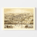 Vintage Map of Alma, Michigan 1885