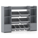 56 inch Large Toy Storage Organizer with 8 Removable Bins and Bookshelf
