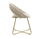 Accent Chairs Set of 2, Velvet Side Chairs with Gold Legs, Mid-Century Upholstered Dining Chairs for Living Room, Kitchen, Bedroom, Beauty Room