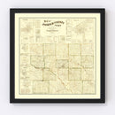 Vintage Map of Jasper County, Iowa 1871