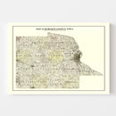 Vintage Map of Dubuque County, Iowa 1900
