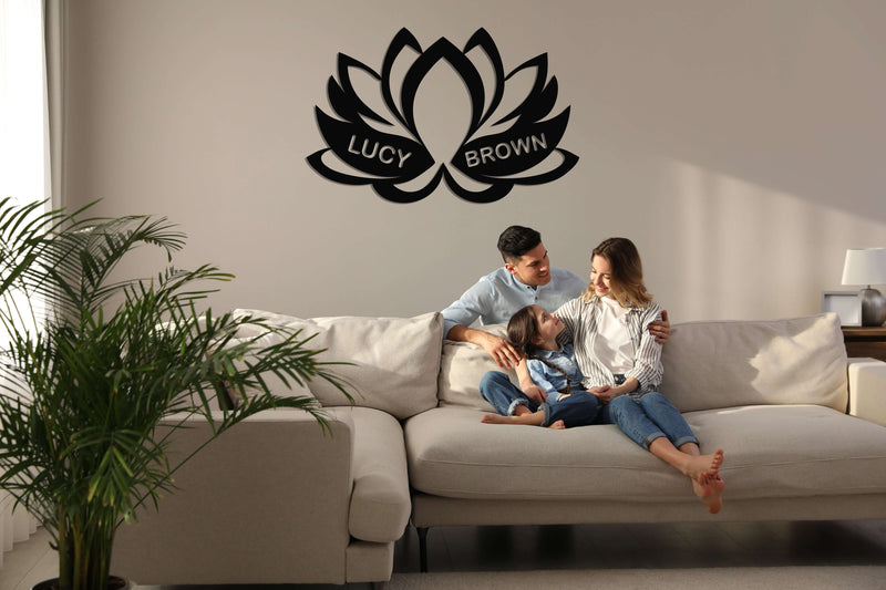 Personalized Lotus Metal Wall Art