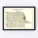 Vintage Map of Dubuque County, Iowa 1900