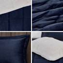Full/Queen Plush to Sherpa Down Alternative Comforter Set