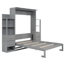 Murphy Wall Bed With LED Lights, Shelves And Drawers by Unique Piece Furniture