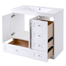 Shaker Free Standing Bathroom Vanity Cabinet With Sink, Soft Close Drawers, Soft Close Doors by HouseOfZazla