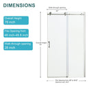Single Sliding Bypass Shower Door Enclosure With Tempered Glass by HouseOfZazla