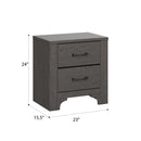 Modern 2 Drawer Nightstand - Brown - Wood by HouseOfZazla