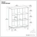 Harper - 9 Cube Storage - Walnut Brown