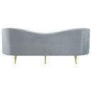 Reigha - Upholstered Sofa Lounge Furniture With Channel Tufted Backrest - Gray by HouseOfZazla