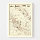 Vintage Map of Linn County, Iowa 1949