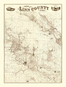 Vintage Map of Linn County, Iowa 1949