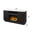 Jaramillo - Server With Fireplace - Engineered Marble & Rustic Espresso