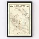 Vintage Map of Linn County, Iowa 1949