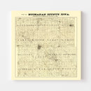 Vintage Map of Buchanan County, Iowa 1900