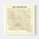 Vintage Map of Pok County, Iowa 1895