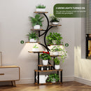 S - Shaped, 10 Tier Plant Stand With 5 Grow Lights - Deep Rustic Brown by HouseOfZazla