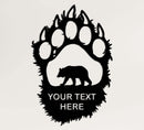 Personalized Bear Paw Metal Wall Art