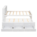 Platform Bed With Storage Headboard, USB, Trundle And 3 Drawers