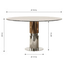 Round Glass Dining Table, Suitable For 2 - 4 People - Brown by HouseOfZazla