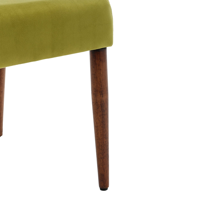Accent Chairs Set of 2, Velvet Chairs with Solid Woood, Upholstered Dining Chairs for Living Room, Kitchen, Bedroom, Beauty Room,Dining room-Fruit Green