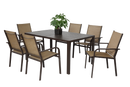 7 Pieces Patio Dining Set with Rectangular Table and 6 Textilene Chairs by HouseOfZazla