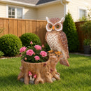 Decorative Owl Garden Planter Pot on Branch by HouseOfZazla