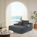 Convertible Chaise Lounge Sleeper Sofa with Cup Holders & Pillows