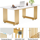 Office Executive Desk For Home Office - White / Gold by HouseOfZazla