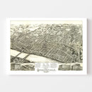 Vintage Map of Springfield, Massachusetts 1875