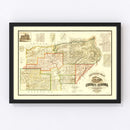 Vintage Map of Tehama County, California 1878